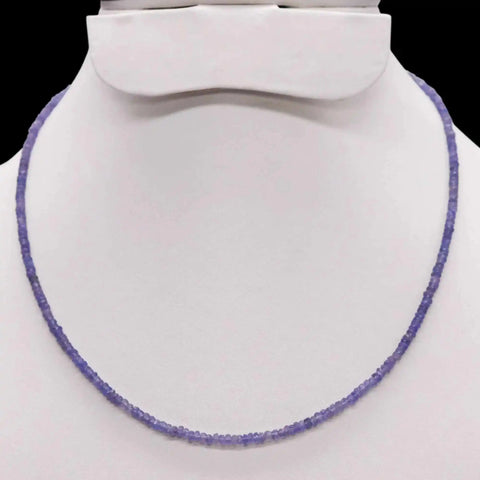 Natural Blue Tanzanite Gemstone Beads Necklace