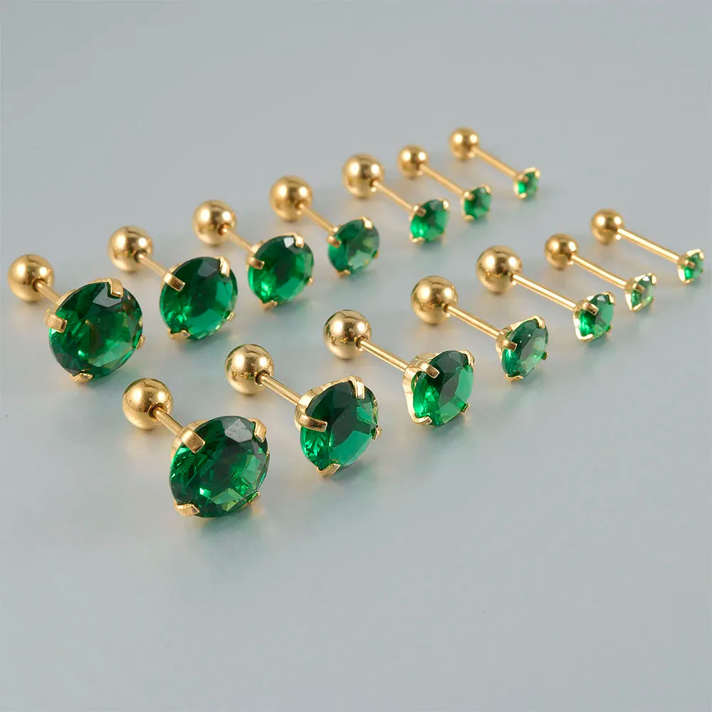 Emerald Green Stud Earrings