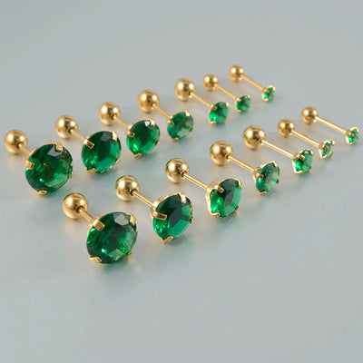 Emerald Green Stud Earrings