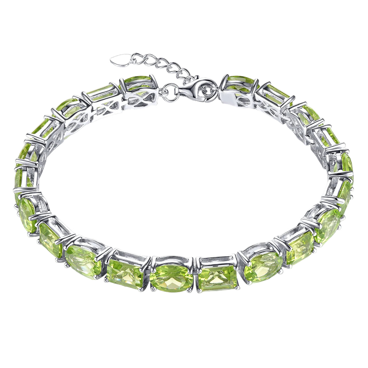 Natural Peridot Sterling Silver Bracelet 25 Carats Genuine Birthstone August Luxury Gorgerous Fine Jewelrys S925 Anniversary