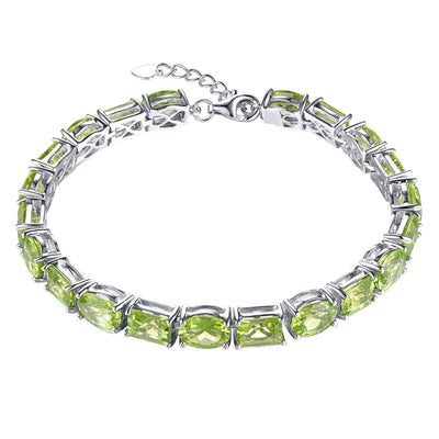 Natural Peridot Sterling Silver Bracelet 25 Carats Genuine Birthstone August Luxury Gorgerous Fine Jewelrys S925 Anniversary