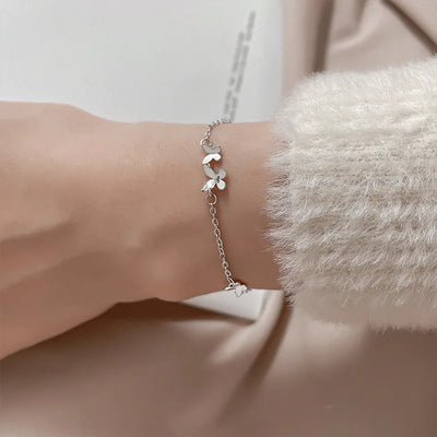 April's Diamond-Studded Adjustable Butterfly Bracelet