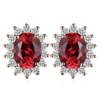 Garnet Sterling Silver Earrings For Capricorns