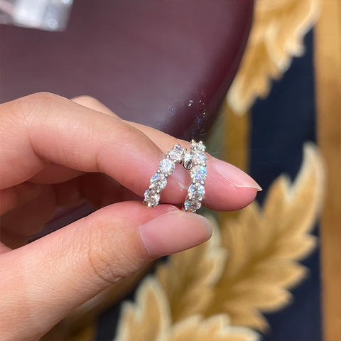 14k Gold Plated Moissanite Hoop Earrings