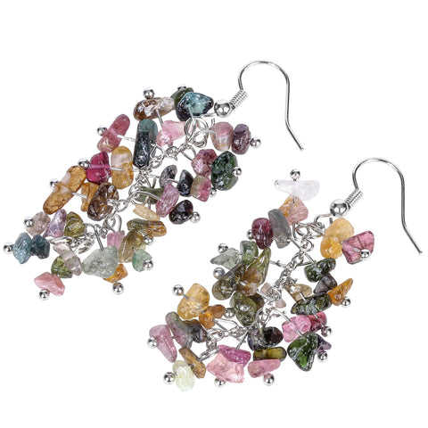 Natural Crystal Chips Stone Drop Earrings