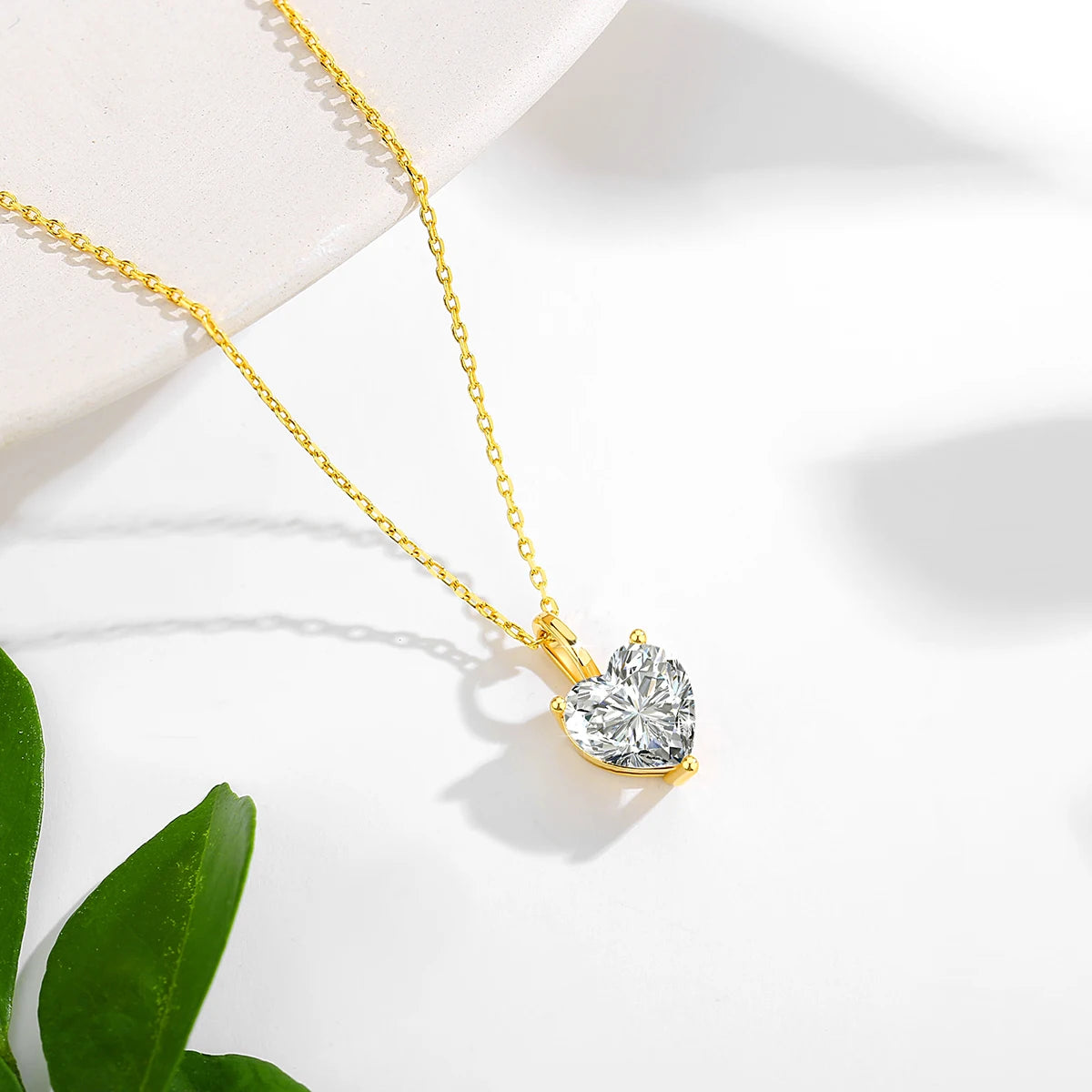 April's Heart Cut 14K Diamond Solitaire Necklace Pendant