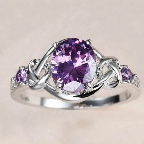Aesthetic Purple Cubic Zirconia Ring