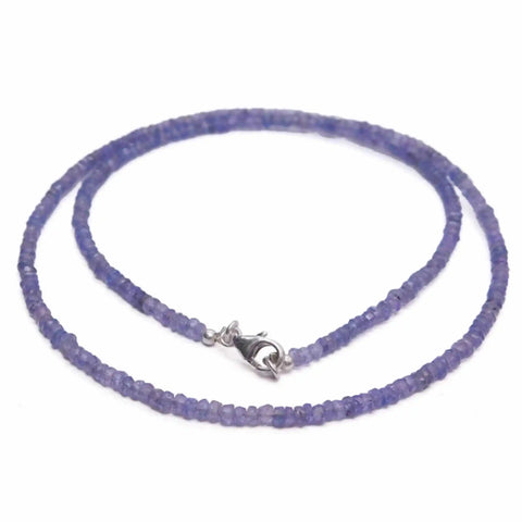 Natural Blue Tanzanite Gemstone Beads Necklace