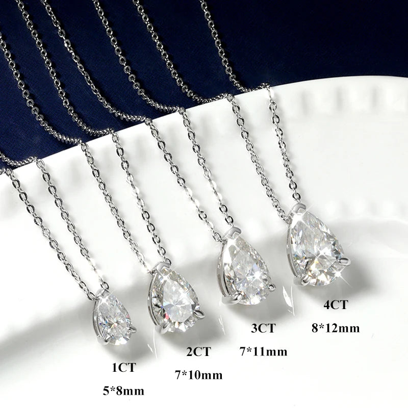 Color Moissanite Diamond Pendant for Women 925 Silver Plated 18k Rose Gold Chain Necklace GRA