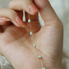 925 Sterling Silver Temperament Imitation Opal Bracelets for Women  Birthday Party Gift Fine Jewelry