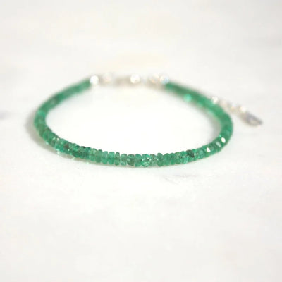 Genuine Emerald Birthstone Bracelet - Birthdays Gift for May