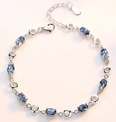 Silver Zircon Charm Bracelet