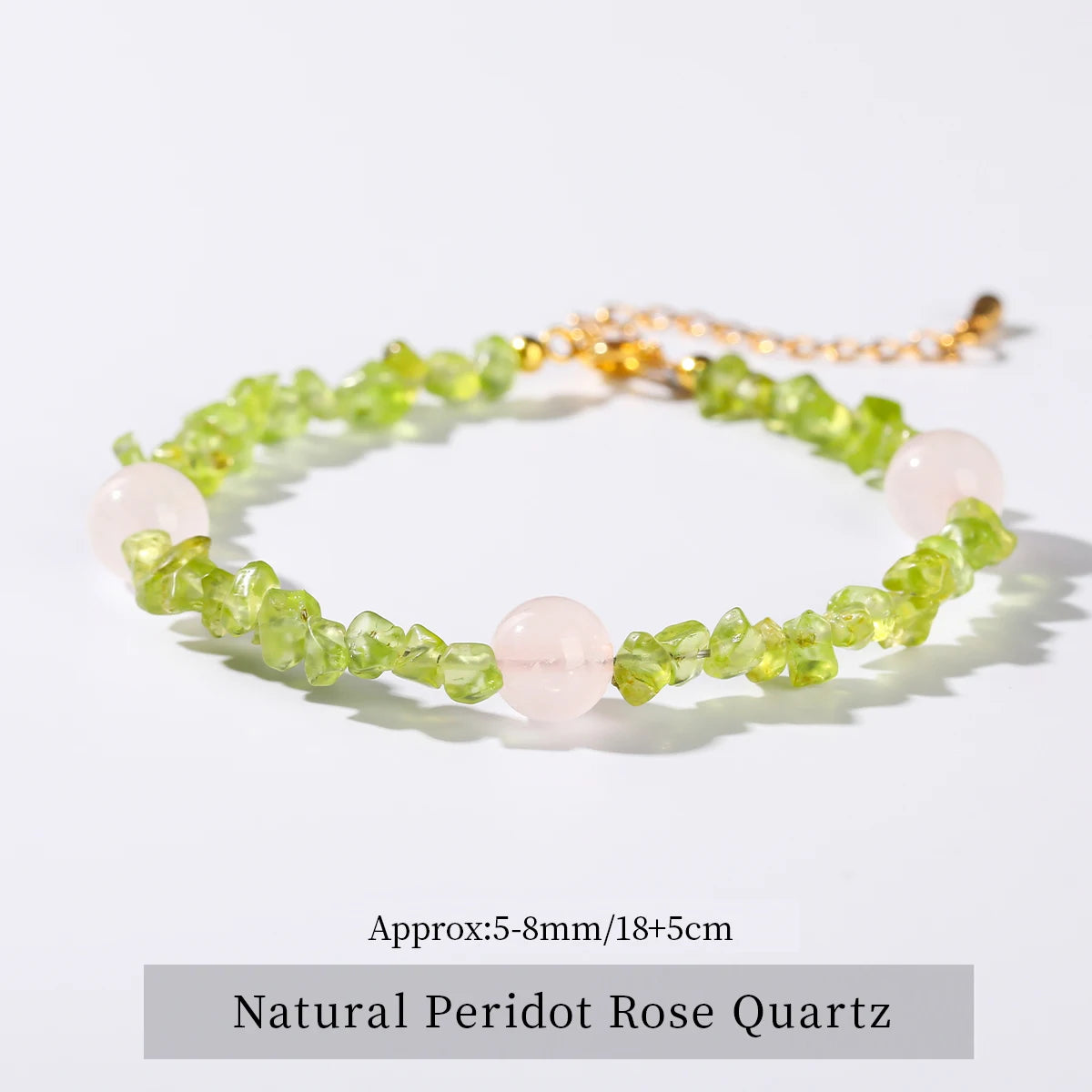 Natural Peridot Olivine Chip Stone Chain Bracelet Women Fashion Gemstone Classic Adjustable Reiki Healing Bracelets Friendship