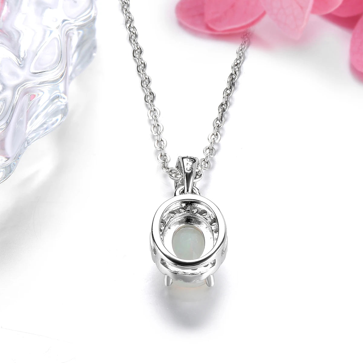 Natural Opal Sterling Silver Pendants 0.4 Carats Genuine Gemstone Women Classic Fine Jewelrys S925 Daily Style Birthday Gifts