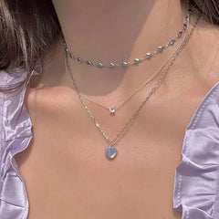 Heart Pendant Opal Necklace