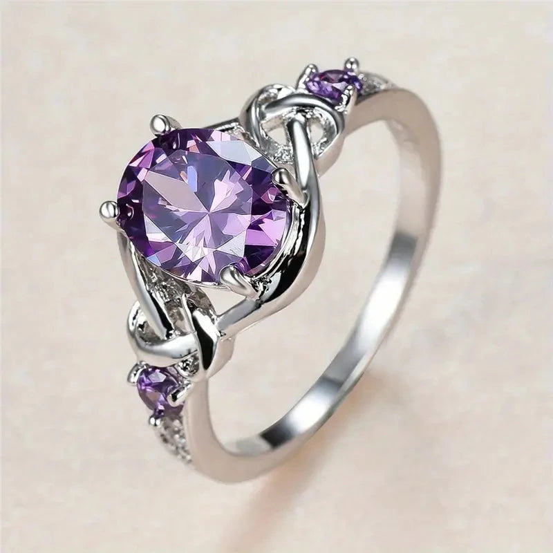 Aesthetic Purple Cubic Zirconia Ring