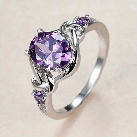 Aesthetic Purple Cubic Zirconia Ring