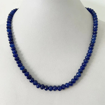 Faceted Sapphire Natural Stone Necklace