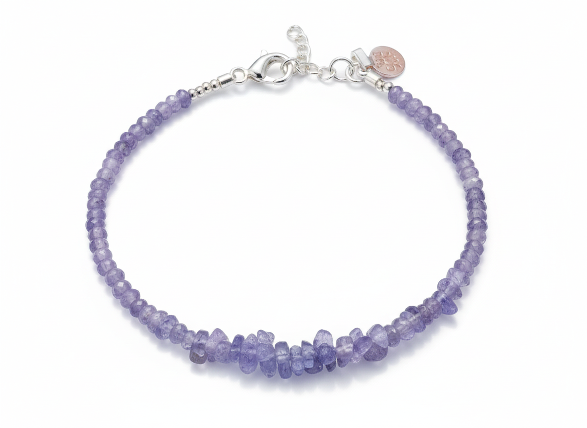 Tanzanite Crystal Beaded Bracelet