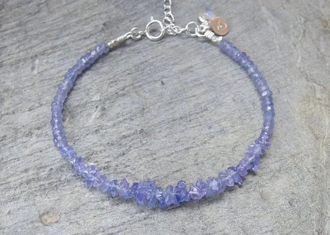 Tanzanite Crystal Beaded Bracelet