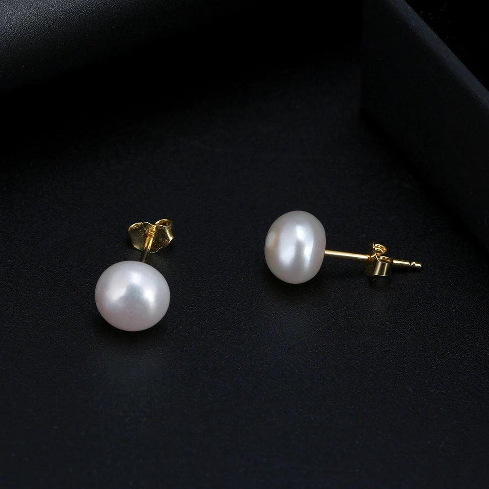 Genuine Freshwater Pearl Stud Earrings