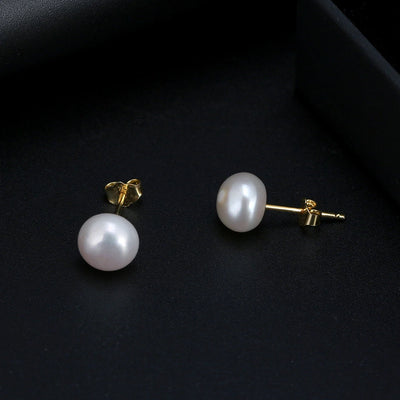 Genuine Freshwater Pearl Stud Earrings