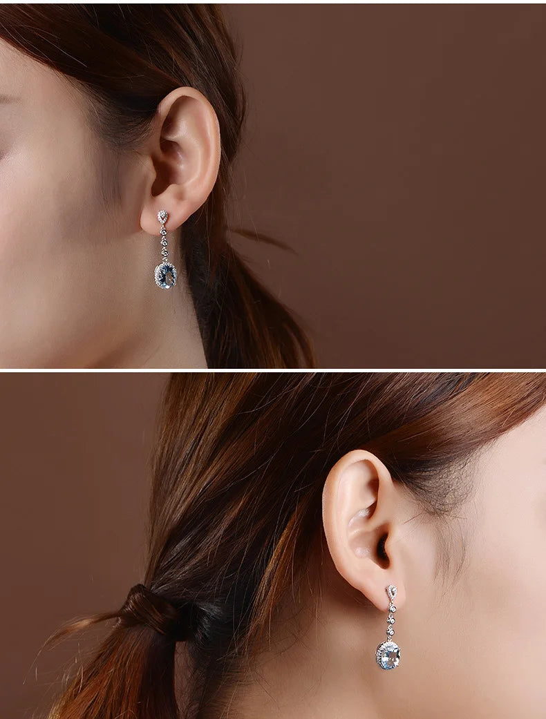 Natural Aquamarine Drop Earrings
