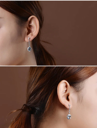 Natural Aquamarine Drop Earrings