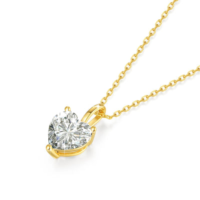 April's Heart Cut 14K Diamond Solitaire Necklace Pendant