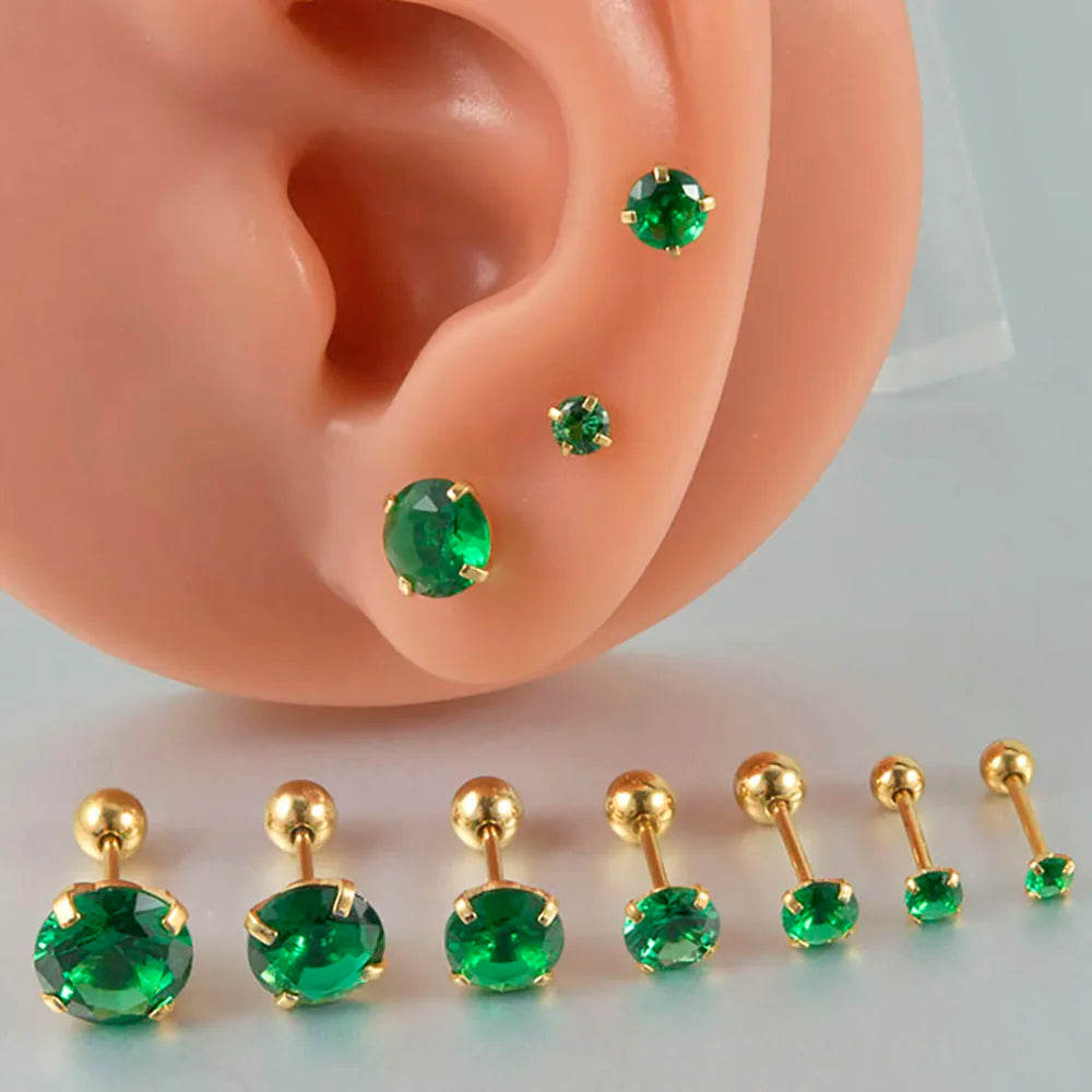 Emerald Green Stud Earrings