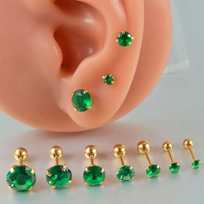Emerald Green Stud Earrings