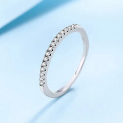 Sterling Silver with White Gold Plated Lab Diamond Eternity Band Engagement Wedding Rings for Women