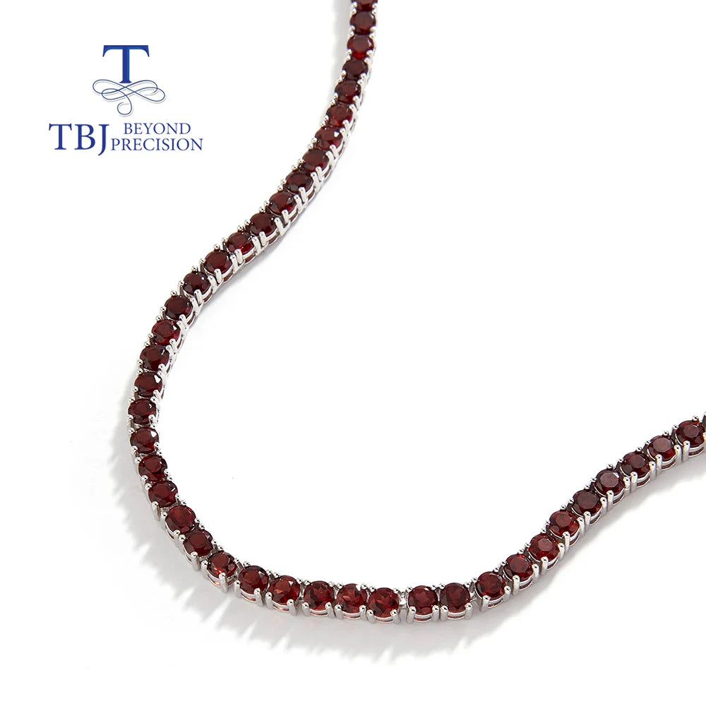 Light luxury fine jewelry Natural red garnet necklace Fashion women's anniversary banquet engagement wear