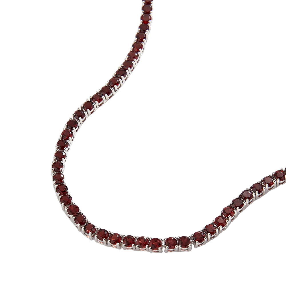 Faceted Garnet Birthstone Chain Necklace for Women