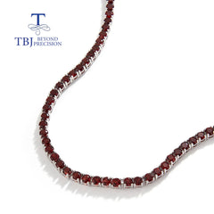 Light luxury fine jewelry Natural red garnet necklace Fashion women's anniversary banquet engagement wear