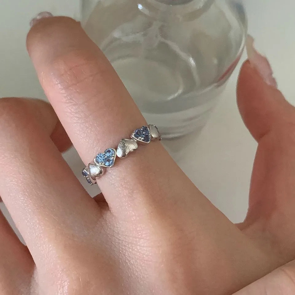 PANJBJ 925 Sterling Silve Moonstone Irregular Ring for Women Party Gift Adjustabler Personality Korean Dropshipping