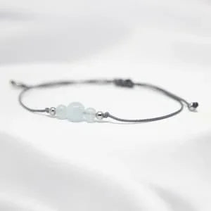 Aquamarine March Birthstone Crystal Women's Bohemian Blue Stone Bracelet