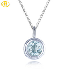 Natural Aquamarine Solid Sterling Silver Pendant
