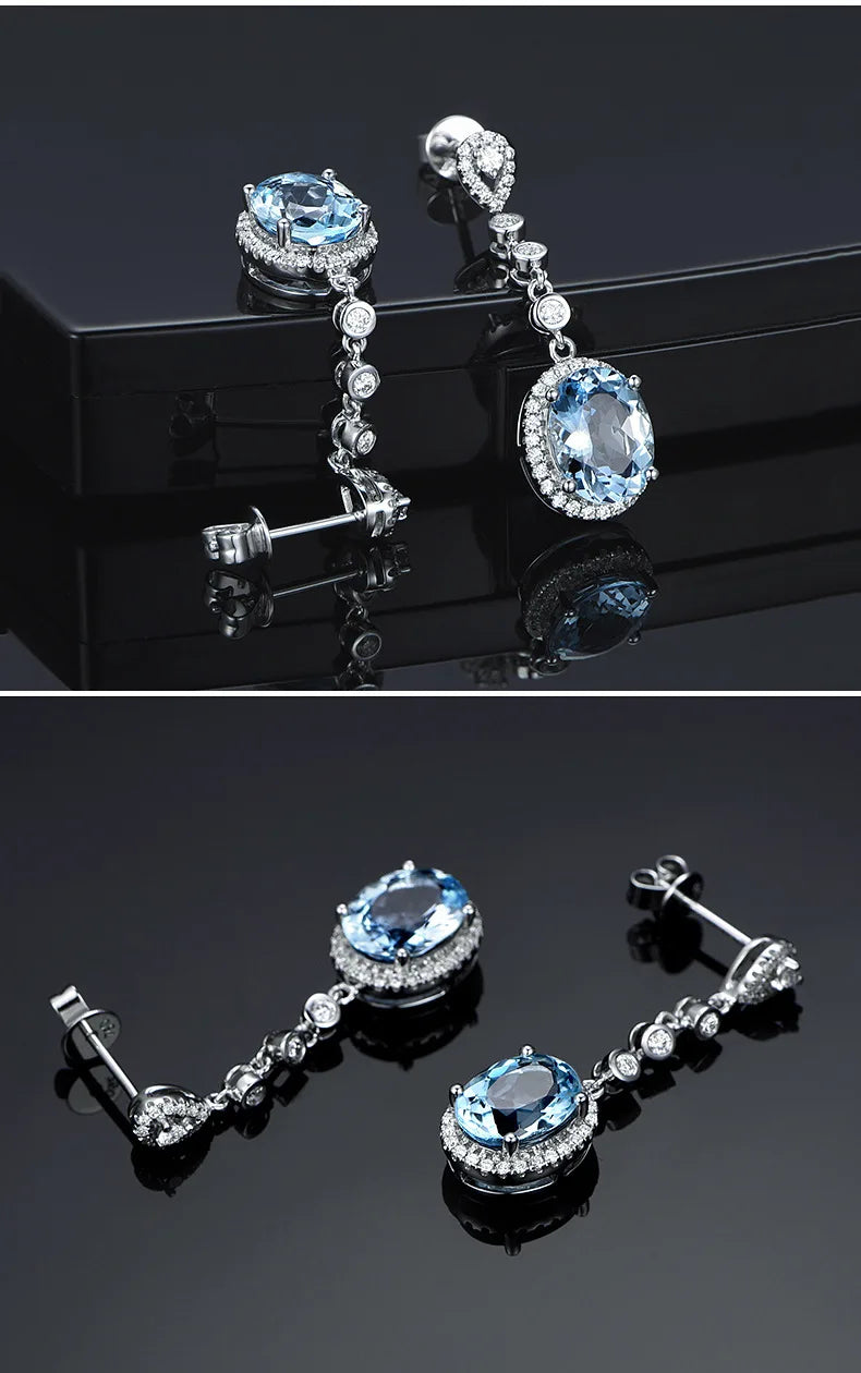 Natural Aquamarine Drop Earrings