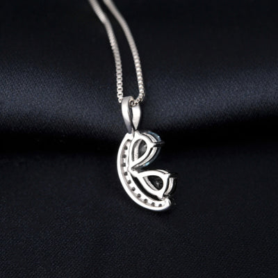 Potiy Pear Natural London Blue Topaz Sky Blue Topaz Pendant Necklace No Chain 925 Sterling Silver For Women Daily Jewelry