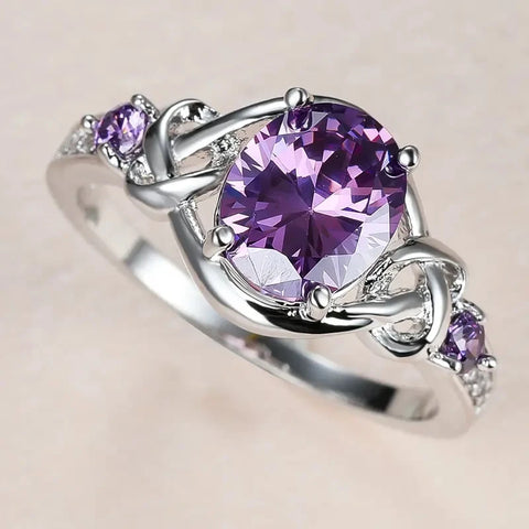 Aesthetic Purple Cubic Zirconia Ring