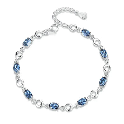 Silver Zircon Charm Bracelet