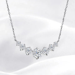 Moissanite Necklace for Women Smile Princesses Sparkling Diamond Pendant S925 Sterling Silver Plated PT950