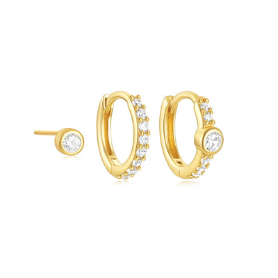 CANNER 1 Set Blue Opal Horse Eye Zircon Stud Earrings For Women 925 Sterling Silver Minimalism Ins Hoop Earrings Fine Jewelry