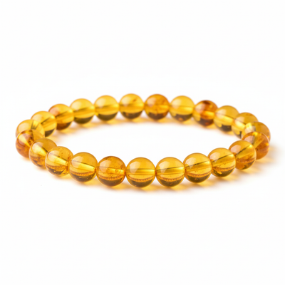 Natural Citrine and Quartz Crystal Bead Bracelet