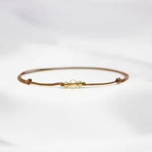 Faceted Citrine Crystal Anklet