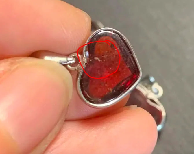 Mini Heart: Bezel Set Garnet Birthstone Pendant