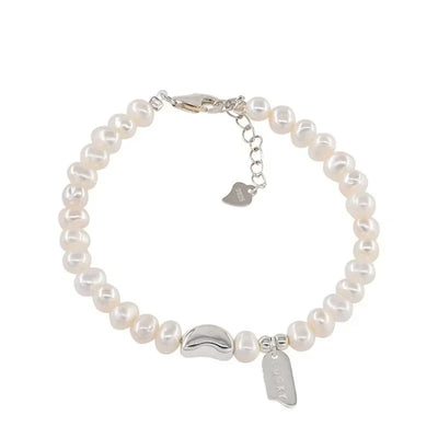 New 925 Sterling Silver Bracelet Pearls Knots Bracelet for Women Fashion Heart Pearls Bracelet  Luxury Jewelry Accessories Gift