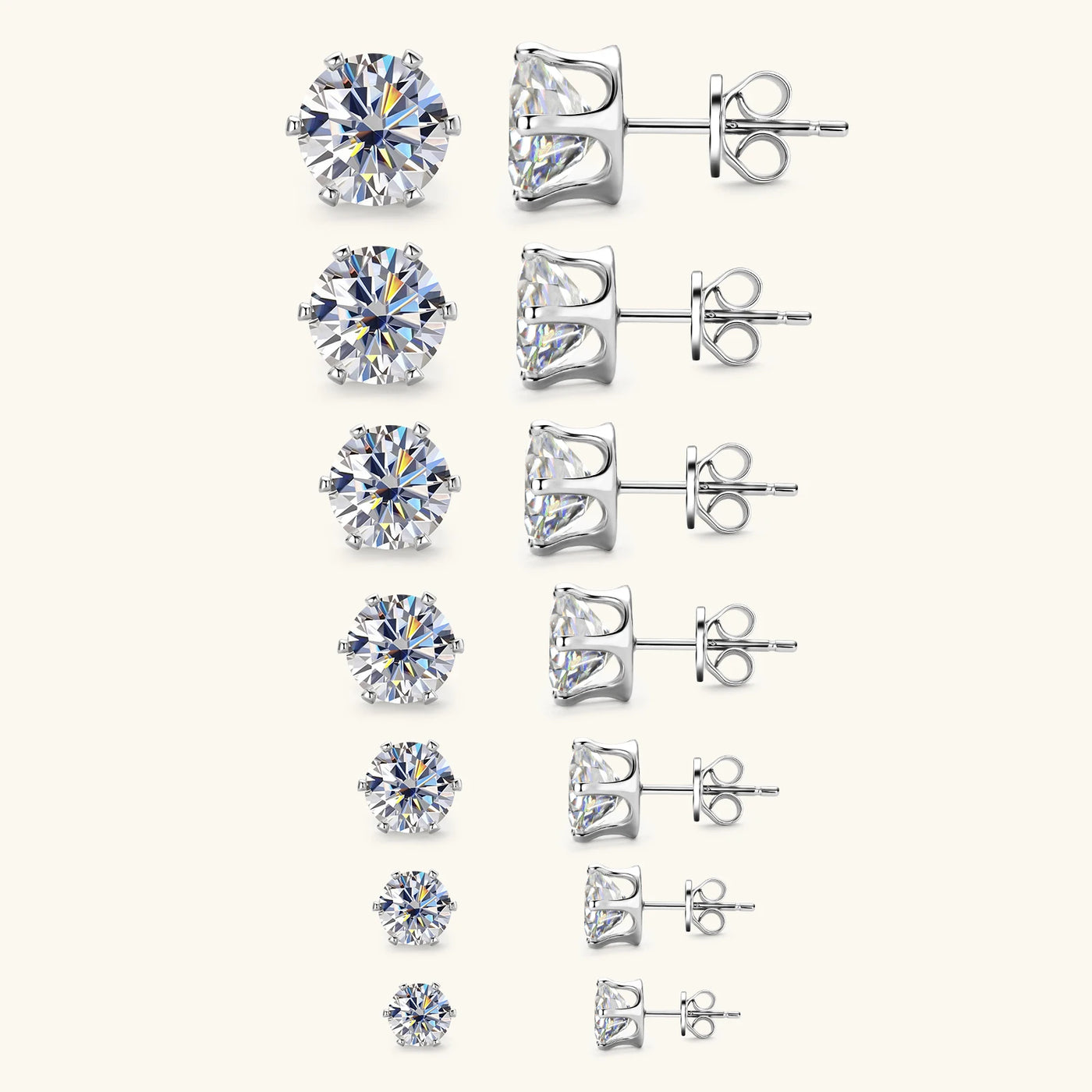Sterling Silver Diamond Stud Earrings for April Born's