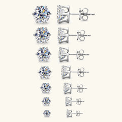 0.1-3ct Moissanite Diamond Stud Earrings for Women Men 925 Silver Original Certified Plated 18k Gold Earring Wedding  Jewelry